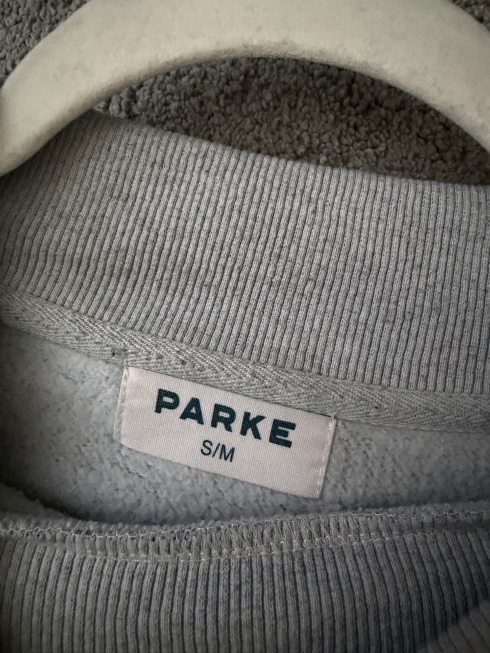 Gray Crewneck Sweatshirt with Navy 'PARKE' Arch Logo - Picture 3 of 3